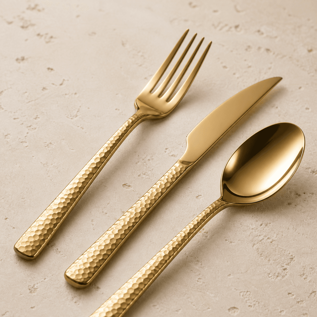 Champagne gold stainless steel flatware set
