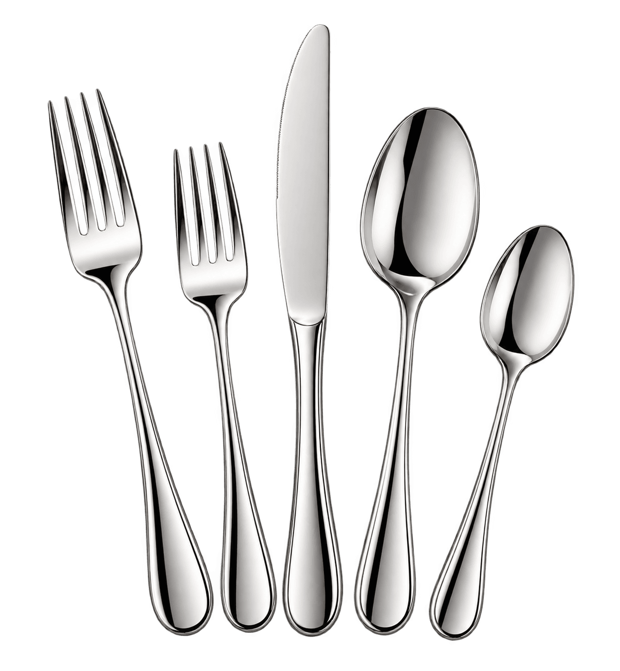 Five-piece flatware set in Gold