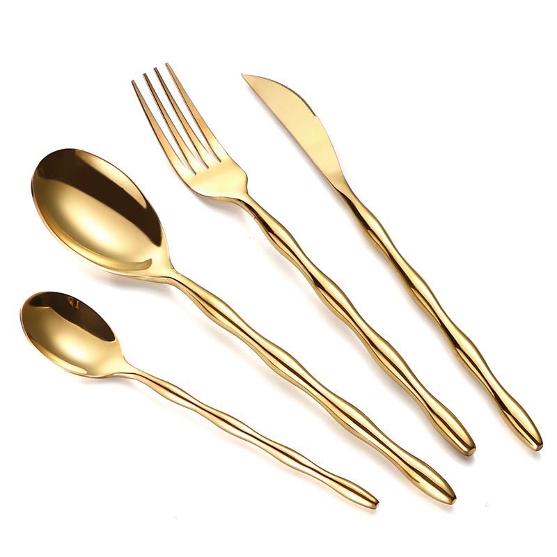    18 10 Hotel Gold Flatware Stainless Steel Cutlery Sets