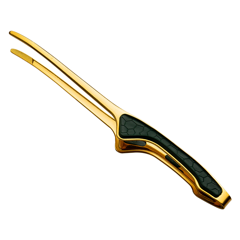 Cyberpunk Style Precision Kitchen Tongs | Gold Plated Tweezers for BBQ & Food Plating