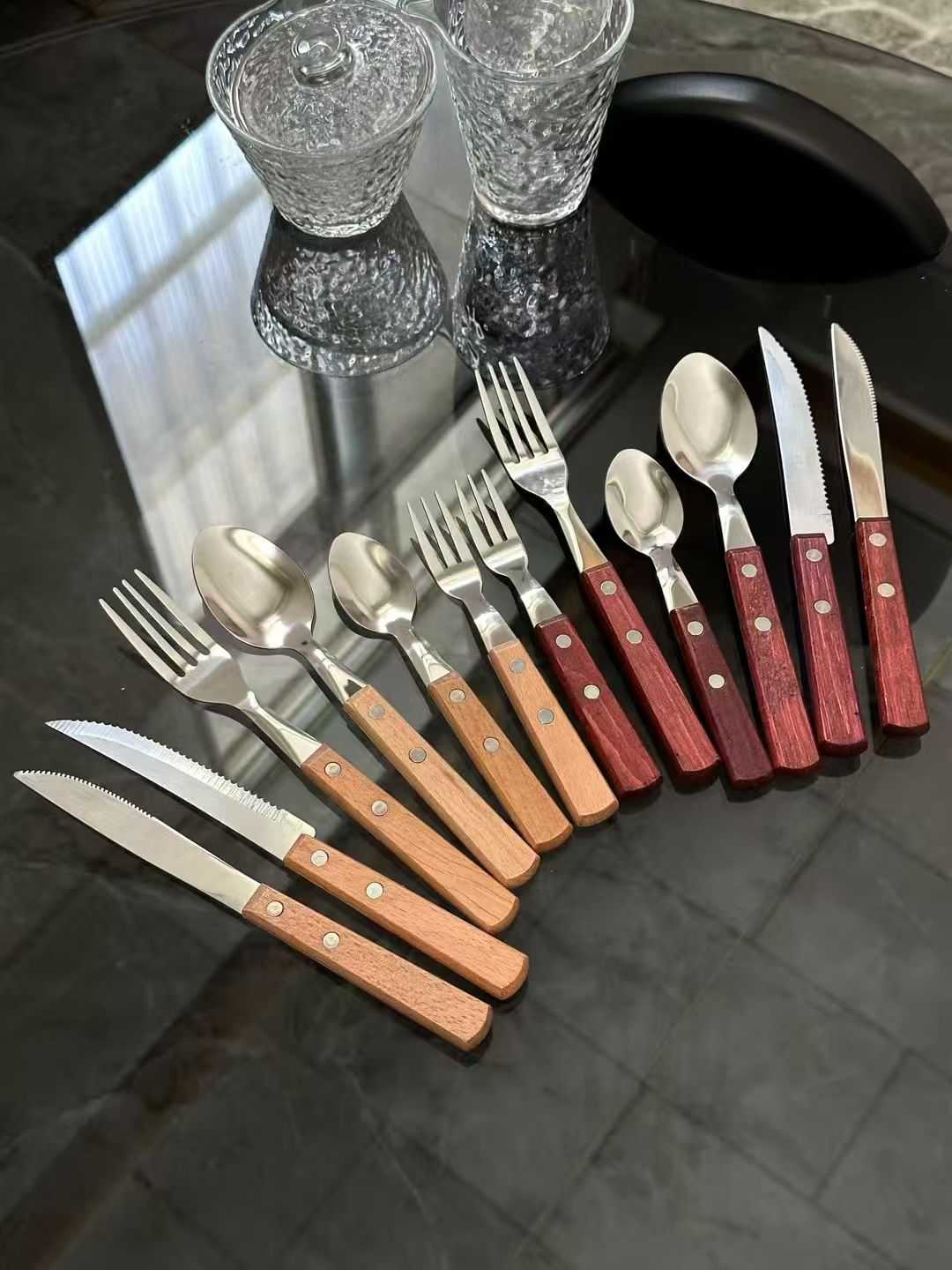 Experience Timeless Dining: Our Rustic Wood Handle Cutlery Collection